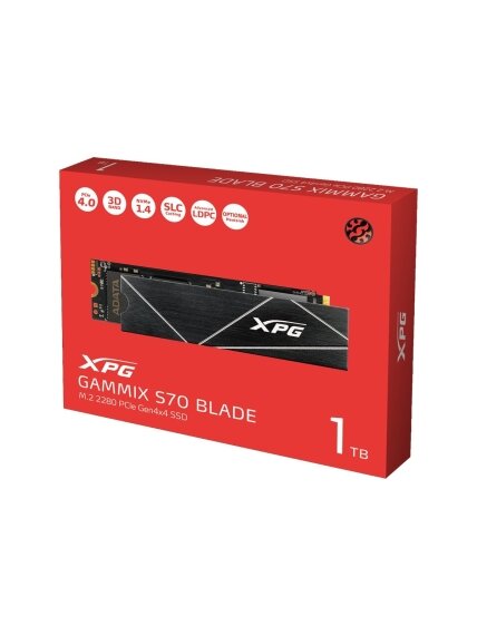 ADATA | XPG Gammix S70 BLADE | 1000 GB | SSD form factor M.2 2280 | Solid-state drive interface PCIe Gen4x4 | Read speed 7400 MB/s | Write speed 6400 MB/s 4 ADATA | XPG Gammix S70 BLADE | 1000 GB | SSD form factor M.2 2280 | Solid-state drive interface PCIe Gen4x4 | Read speed 7400 MB/s | Write speed 6400 MB/s 4