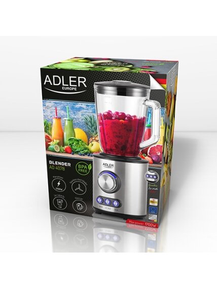 Adler | Blender | AD 4078 | Tabletop | 1700 W | Jar material Glass | Jar capacity 1.5 L | Ice crushing | Stainless steel 3