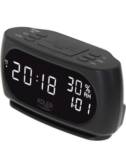 Adler | Clock with Thermometer | AD 1186 | Black 1 Adler | Clock with Thermometer | AD 1186 | Black 1