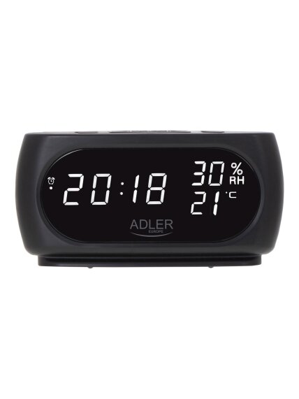 Adler | Clock with Thermometer | AD 1186 | Black