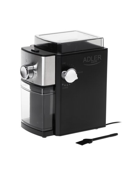 Adler | Coffee Grinder | AD 4448 | 300 W | Coffee beans capacity 250 g | Number of cups 12 per container pc(s) | Black 2 Adler | Coffee Grinder | AD 4448 | 300 W | Coffee beans capacity 250 g | Number of cups 12 per container pc(s) | Black 2