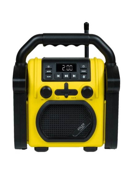 Adler | Construction radio with Bluetooth | AD 1911 | AUX in | Black/Yellow 1 Adler | Construction radio with Bluetooth | AD 1911 | AUX in | Black/Yellow 1