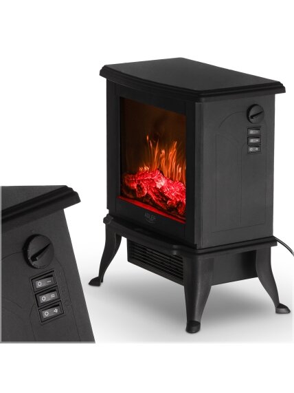 Adler Electric Fireplace | AD 7754 | Ceramic | 1800 W | Number of power levels 2 | Black 4 Adler Electric Fireplace | AD 7754 | Ceramic | 1800 W | Number of power levels 2 | Black 4