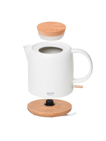 Adler Electric Kettle | AD 1304 | Electric | 1200 W | 1 L | Ceramic | 360° rotational base | White 5