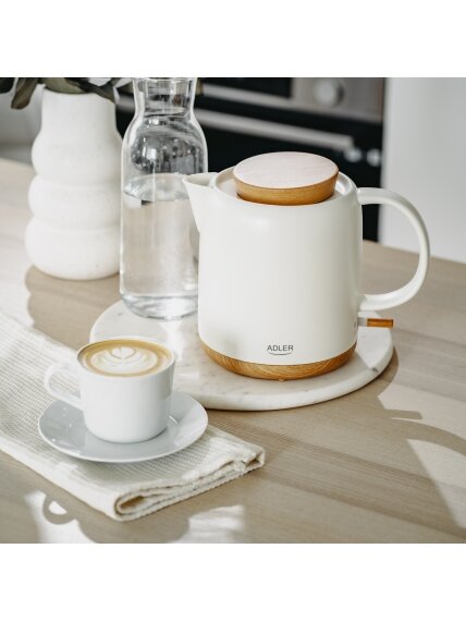 Adler Electric Kettle | AD 1304 | Electric | 1200 W | 1 L | Ceramic | 360° rotational base | White 8 Adler Electric Kettle | AD 1304 | Electric | 1200 W | 1 L | Ceramic | 360° rotational base | White 8