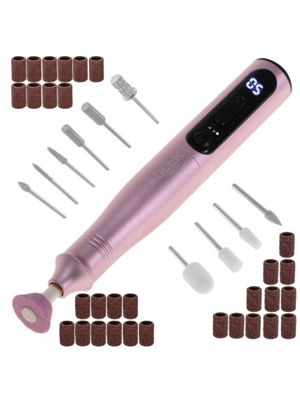 Adler | Electric Nail Drill Set | AD 2181 | Number of power levels 5 | Pink 7 Adler | Electric Nail Drill Set | AD 2181 | Number of power levels 5 | Pink 7