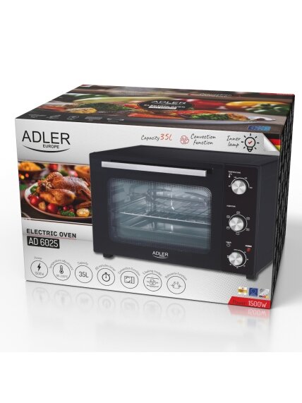 Adler Electric oven | AD 6025 | 35 L | 1500 W | Black 1 Adler Electric oven | AD 6025 | 35 L | 1500 W | Black 1