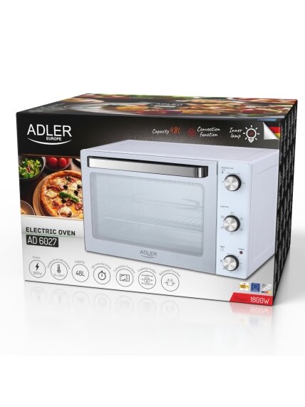 Adler Electric oven | AD 6027 | 48 L | 1800 W | White 1 Adler Electric oven | AD 6027 | 48 L | 1800 W | White 1