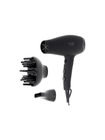 Adler | Hair dryer | AD 2267 | 2100 W | Number of temperature settings 3 | Diffuser nozzle | Black