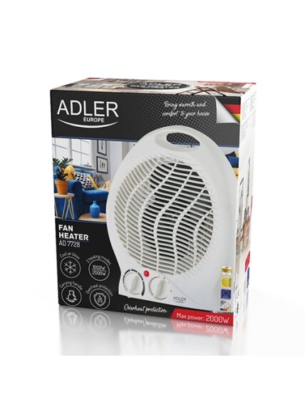 Adler | Heater | AD 7728 | Fan Heater | 2000 W | Number of power levels 2 | White 5 Adler | Heater | AD 7728 | Fan Heater | 2000 W | Number of power levels 2 | White 5