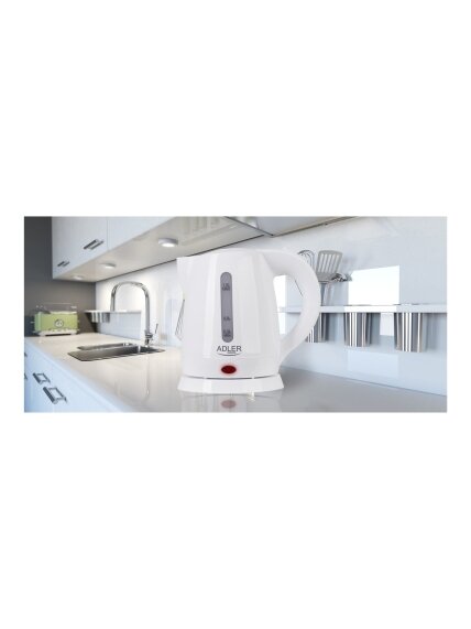 Adler | Kettle | AD 1272 | Electric | 1600 W | 1 L | Stainless steel/Polypropylene | 360° rotational base | White 5 Adler | Kettle | AD 1272 | Electric | 1600 W | 1 L | Stainless steel/Polypropylene | 360° rotational base | White 5