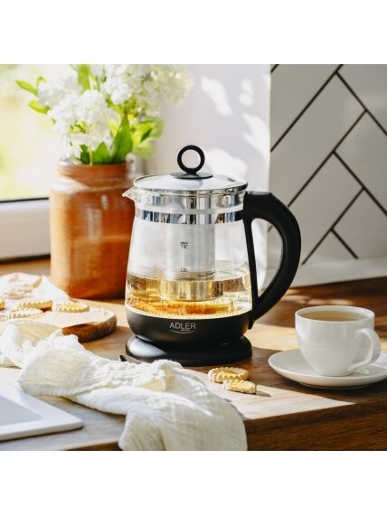Adler Kettle | AD 1299 | Electric | 2200 W | 1.5 L | Glass | 360° rotational base | Black 11