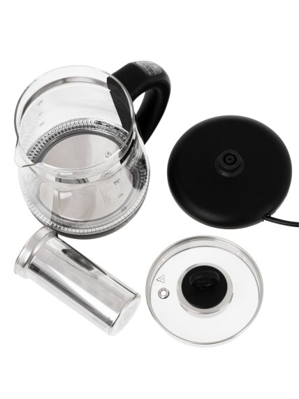 Adler Kettle | AD 1299 | Electric | 2200 W | 1.5 L | Glass | 360° rotational base | Black 5