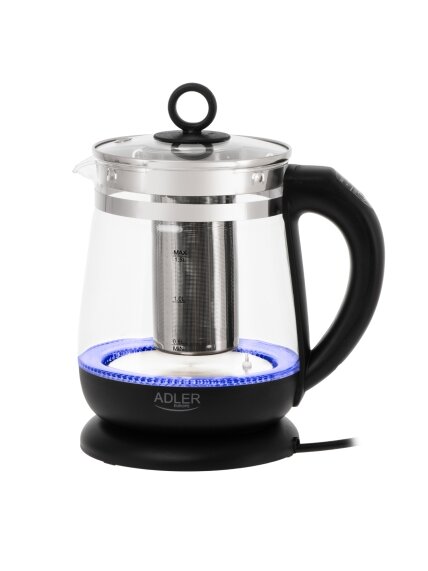 Adler Kettle | AD 1299 | Electric | 2200 W | 1.5 L | Glass | 360° rotational base | Black