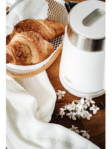 Adler | Kettle | AD 1372 | Electric | 800 W | 0.6 L | Plastic/Stainless steel | 360° rotational base | White 10 Adler | Kettle | AD 1372 | Electric | 800 W | 0.6 L | Plastic/Stainless steel | 360° rotational base | White 10