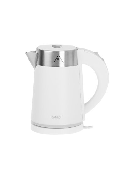 Adler | Kettle | AD 1372 | Electric | 800 W | 0.6 L | Plastic/Stainless steel | 360° rotational base | White Adler | Kettle | AD 1372 | Electric | 800 W | 0.6 L | Plastic/Stainless steel | 360° rotational base | White