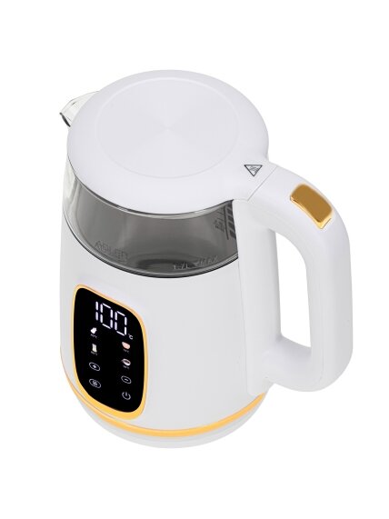 Adler Kettle with LED Display | AD 1305 | Electric | 2200 W | 1.7 L | Plastic | 360° rotational base | White/Gold 2