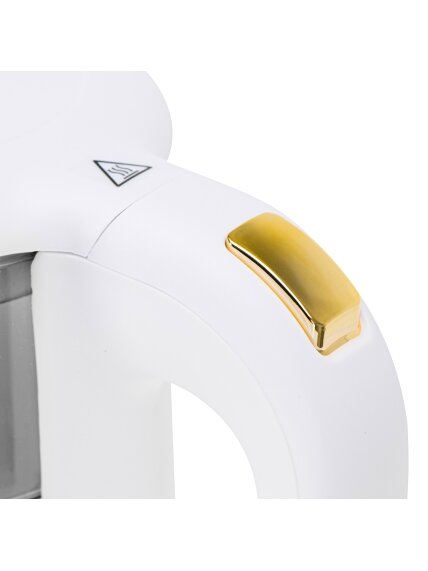 Adler Kettle with LED Display | AD 1305 | Electric | 2200 W | 1.7 L | Plastic | 360° rotational base | White/Gold 6 Adler Kettle with LED Display | AD 1305 | Electric | 2200 W | 1.7 L | Plastic | 360° rotational base | White/Gold 6