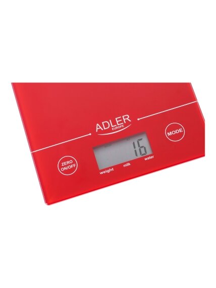 Adler | Kitchen scales | AD 3138 | Maximum weight (capacity) 5 kg | Graduation 1 g | Red 3