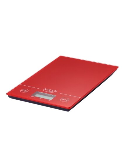 Adler | Kitchen scales | AD 3138 | Maximum weight (capacity) 5 kg | Graduation 1 g | Red Adler | Kitchen scales | AD 3138 | Maximum weight (capacity) 5 kg | Graduation 1 g | Red