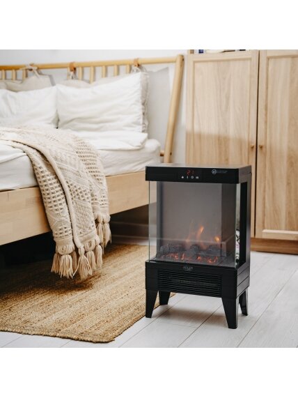 Adler LED electric fireplace with remote control | AD 7755 | Ceramic Heater | 2000 W | Number of power levels 2 | Black 10