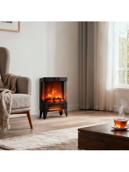 Adler LED electric fireplace with remote control | AD 7755 | Ceramic Heater | 2000 W | Number of power levels 2 | Black 11