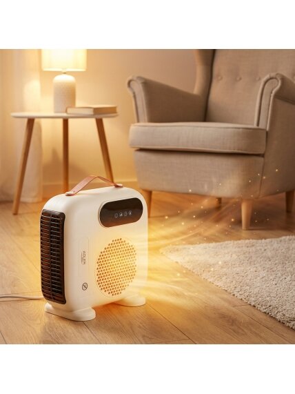 Adler LED Fan Heater with Remote Control | AD 7756 | Fan heater | 2000 W | Beige | IPX0 6
