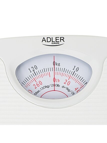 Adler | Mechanical bathroom scale | AD 8151w | Maximum weight (capacity) 130 kg | Accuracy 1000 g | White 2 Adler | Mechanical bathroom scale | AD 8151w | Maximum weight (capacity) 130 kg | Accuracy 1000 g | White 2