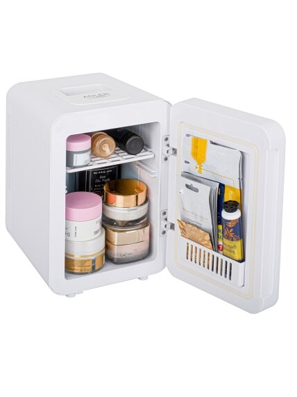 Adler | Mini refrigerator with mirror | AD 8085 | Free standing | Larder | Height 27 cm | Fridge net capacity 4 L | White 2 Adler | Mini refrigerator with mirror | AD 8085 | Free standing | Larder | Height 27 cm | Fridge net capacity 4 L | White 2
