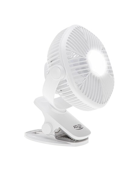 Adler Rechargeable fan with clip | AD 7335 | Table Fan | 6 W | Diameter 12.7 cm | Number of speeds 3 | Oscillation | White 1