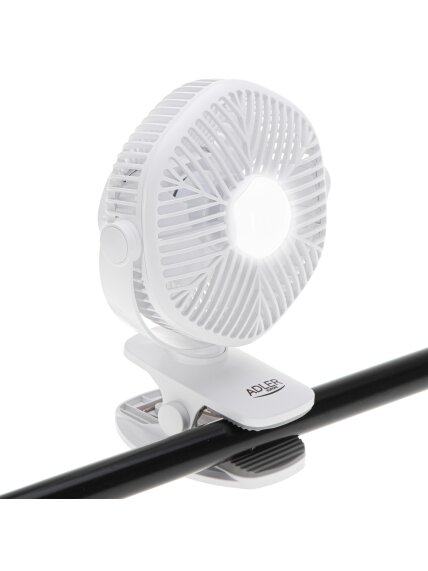 Adler Rechargeable fan with clip | AD 7335 | Table Fan | 6 W | Diameter 12.7 cm | Number of speeds 3 | Oscillation | White 8