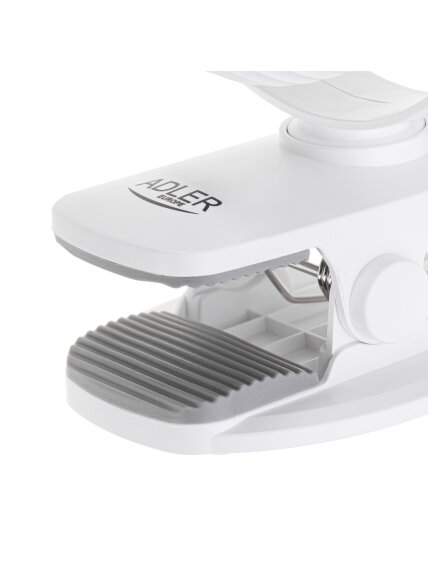 Adler Rechargeable fan with clip | AD 7335 | Table Fan | 6 W | Diameter 12.7 cm | Number of speeds 3 | Oscillation | White 9
