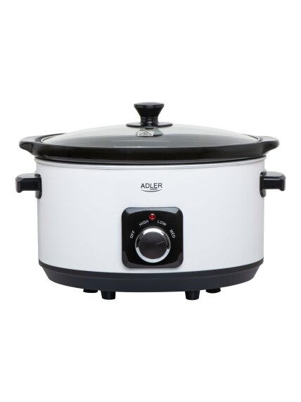 Adler | Slow Cooker | AD 6413w | 290 W | 5.8 L | Number of programs 3 | White Adler | Slow Cooker | AD 6413w | 290 W | 5.8 L | Number of programs 3 | White