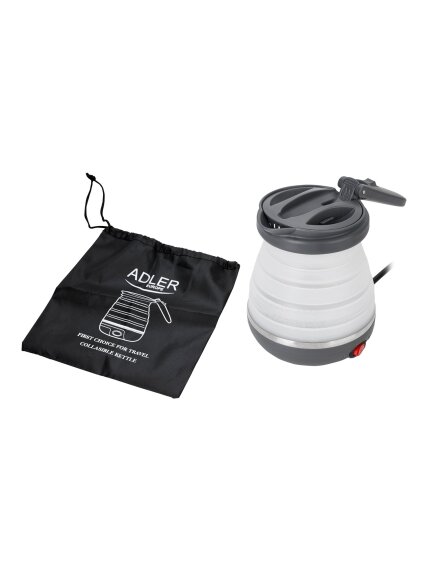 Adler | Travel kettle | AD 1279 | Electric | 750 W | 0.6 L | Silicon | White