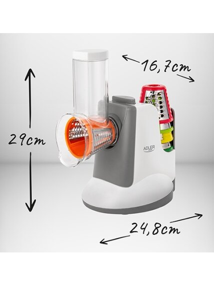 Adler | Vegetable Slicer | AD 4815 | White/Grey | 150 W 9