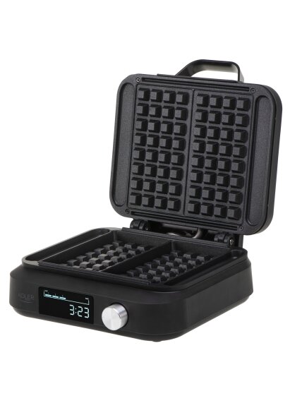 Adler Waffle Maker with LED Display | AD 3087 | 2200 W | Number of pastry 2 | Belgium | Black 2