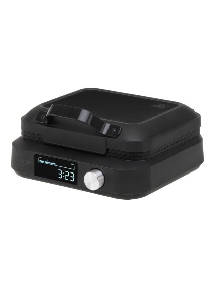 Adler Waffle Maker with LED Display | AD 3087 | 2200 W | Number of pastry 2 | Belgium | Black