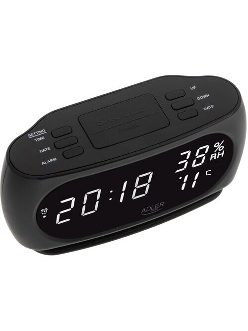Adler | Clock with Thermometer | AD 1186 | Black 3 Adler | Clock with Thermometer | AD 1186 | Black 3