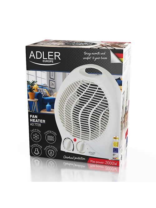 Adler | Heater | AD 7728 | Fan Heater | 2000 W | Number of power levels 2 | White 5 Adler | Heater | AD 7728 | Fan Heater | 2000 W | Number of power levels 2 | White 5