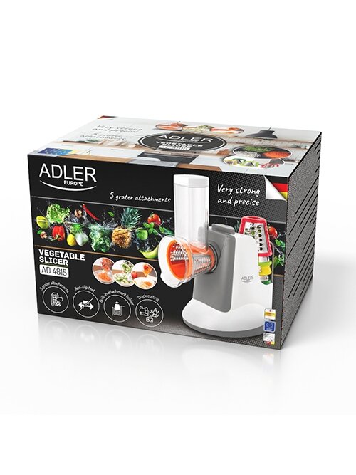 Adler | Vegetable Slicer | AD 4815 | White/Grey | 150 W 8 Adler | Vegetable Slicer | AD 4815 | White/Grey | 150 W 8