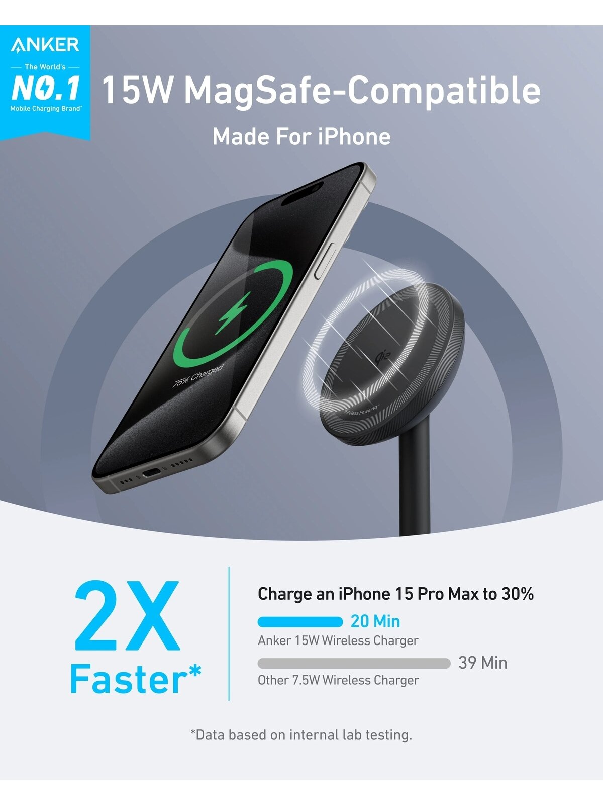 Anker MagGo Wireless Qi2 15W Charger | A25X1H11 2