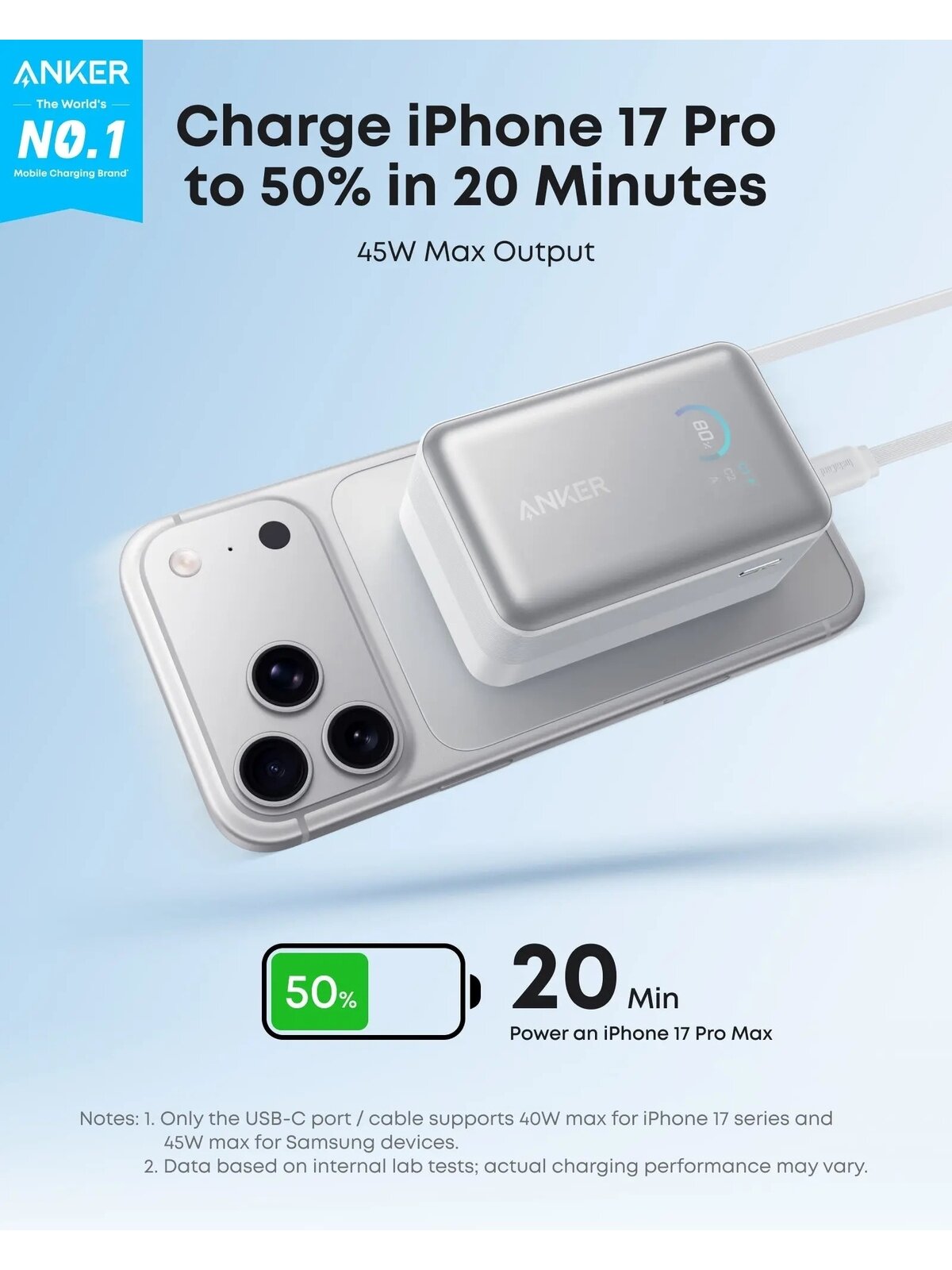 Anker Nano Power Bank 45W with Built-In Retractable USB-C Cable | A1638H21 | 10000 mAh | White 3 Anker Nano Power Bank 45W with Built-In Retractable USB-C Cable | A1638H21 | 10000 mAh | White 3