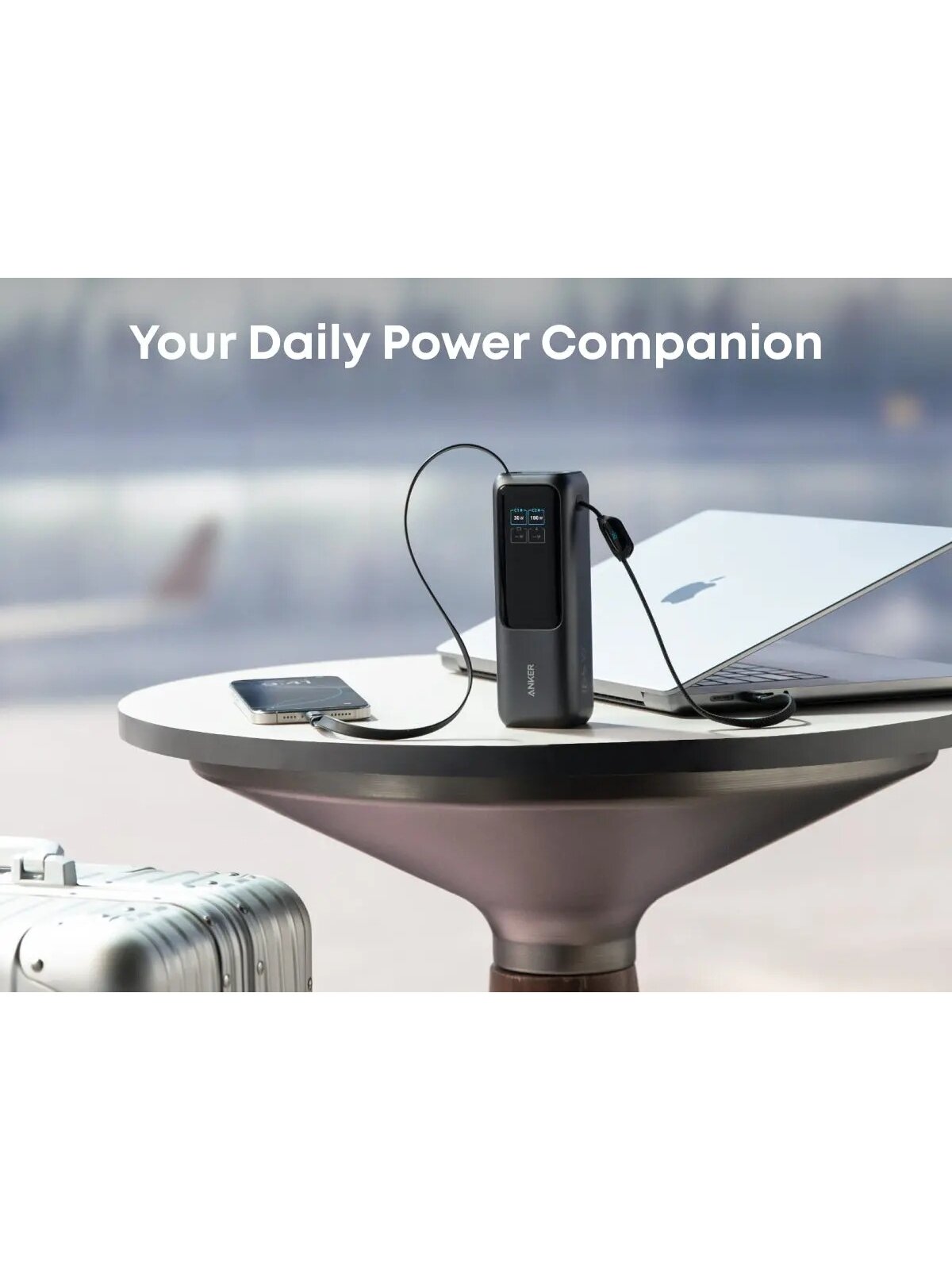 Anker Zolo Powerbank | A1695H11 | 25000 mAh | Built-In USB-C and Retractable Cable) | Grey 6 Anker Zolo Powerbank | A1695H11 | 25000 mAh | Built-In USB-C and Retractable Cable) | Grey 6