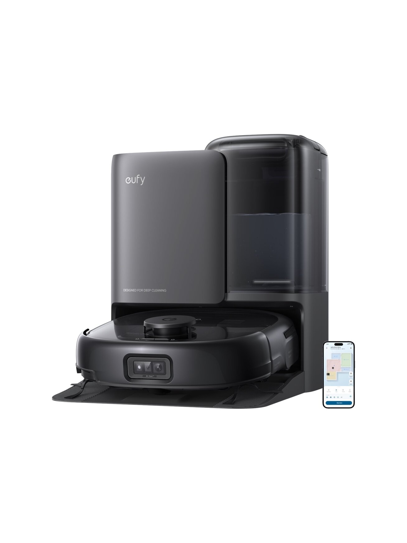 Anker Eufy Robot Vacuum Cleaner | Omni E25 | Wet&Dry | Operating time (max) 180 min | Dust capacity 3 L | 20000 Pa | Black