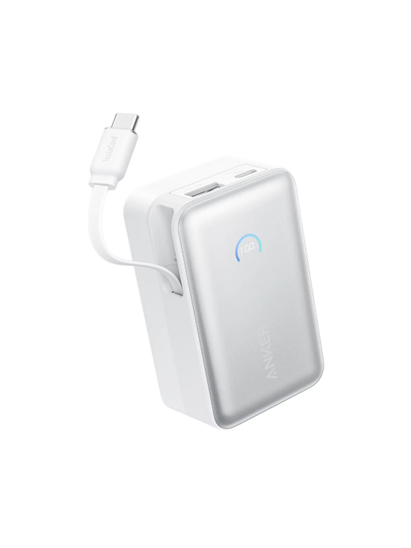 Anker Nano Power Bank 45W with Built-In Retractable USB-C Cable | A1638H21 | 10000 mAh | White 1 Anker Nano Power Bank 45W with Built-In Retractable USB-C Cable | A1638H21 | 10000 mAh | White 1