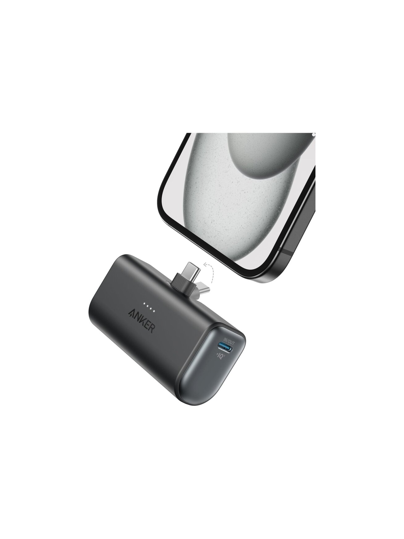 Anker Nano Power Bank Built-In with USB-C Connector | A1653H11 | 5000 mAh | Black