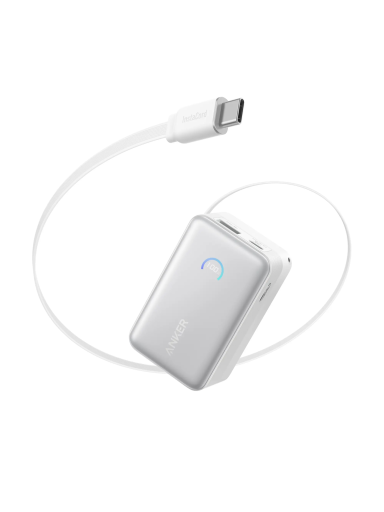 Anker Nano Power Bank 45W with Built-In Retractable USB-C Cable | A1638H21 | 10000 mAh | White Anker Nano Power Bank 45W with Built-In Retractable USB-C Cable | A1638H21 | 10000 mAh | White