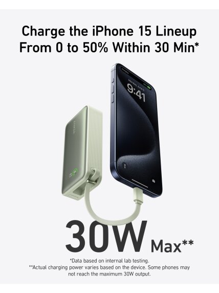 Anker 545 Nano Power Bank | A1259G61 | 10000 mAh | Green 1 Anker 545 Nano Power Bank | A1259G61 | 10000 mAh | Green 1