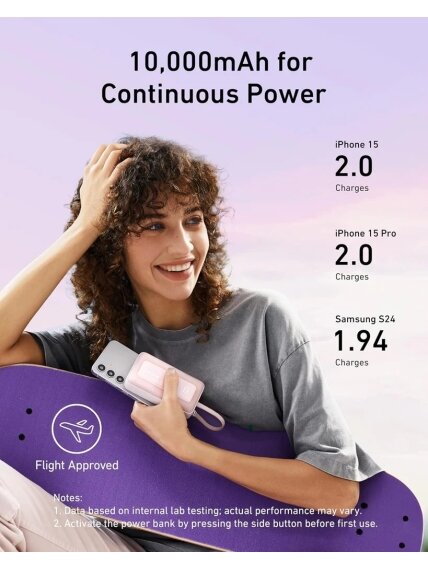 Anker Power Bank, Built-In USB-C Cable, 30W | A1688H21 | 10000 mAh | White 1 Anker Power Bank, Built-In USB-C Cable, 30W | A1688H21 | 10000 mAh | White 1
