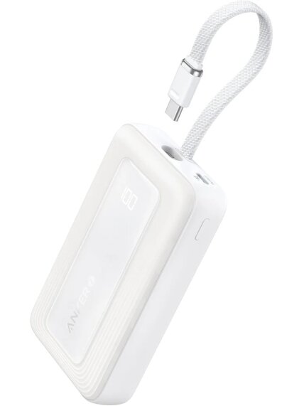 Anker Power Bank, Built-In USB-C Cable, 30W | A1688H21 | 10000 mAh | White Anker Power Bank, Built-In USB-C Cable, 30W | A1688H21 | 10000 mAh | White